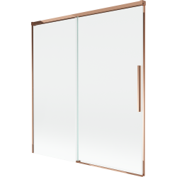 Mexen Rox 2-szárnyú, toló fürdőszobai paraván 150 x 150 cm, átlátszó, rózsa arany - 8C9-150-001-60-00