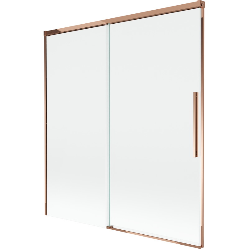 Mexen Rox 2-szárnyú, toló fürdőszobai paraván 150 x 150 cm, átlátszó, rózsa arany - 8C9-150-001-60-00