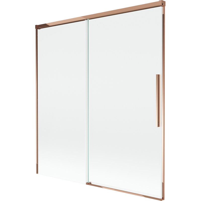 Mexen Rox paravan de cadă 2-canale glisante 150 x 150 cm, transparent, aur roz - 8C9-150-001-60-00