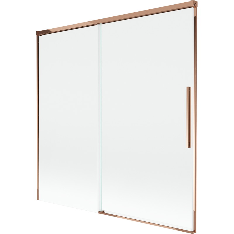 Mexen Rox 2-szárnyú, toló kádparaván 160 x 150 cm, átlátszó, rózsaarany - 8C9-160-001-60-00