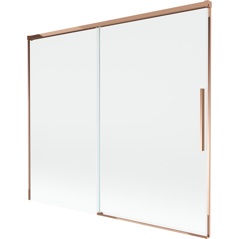 Mexen Rox kétszárnyú tolóajtós fürdőkád paraván 180 x 150 cm, átlátszó, rózsaszín arany - 8C9-180-001-60-00