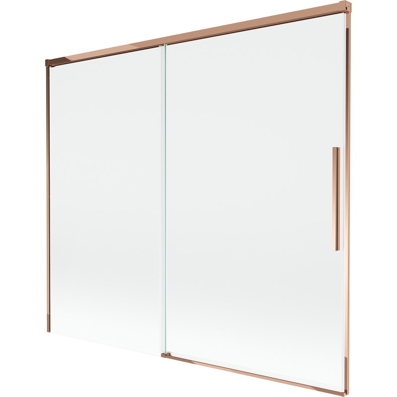 Mexen Rox paravan de cadă cu 2 aripi glisante 180 x 150 cm, transparent, aur roz - 8C9-180-001-60-00