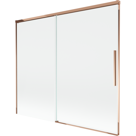 Mexen Rox kétszárnyú tolóajtós fürdőkád paraván 180 x 150 cm, átlátszó, rózsaszín arany - 8C9-180-001-60-00