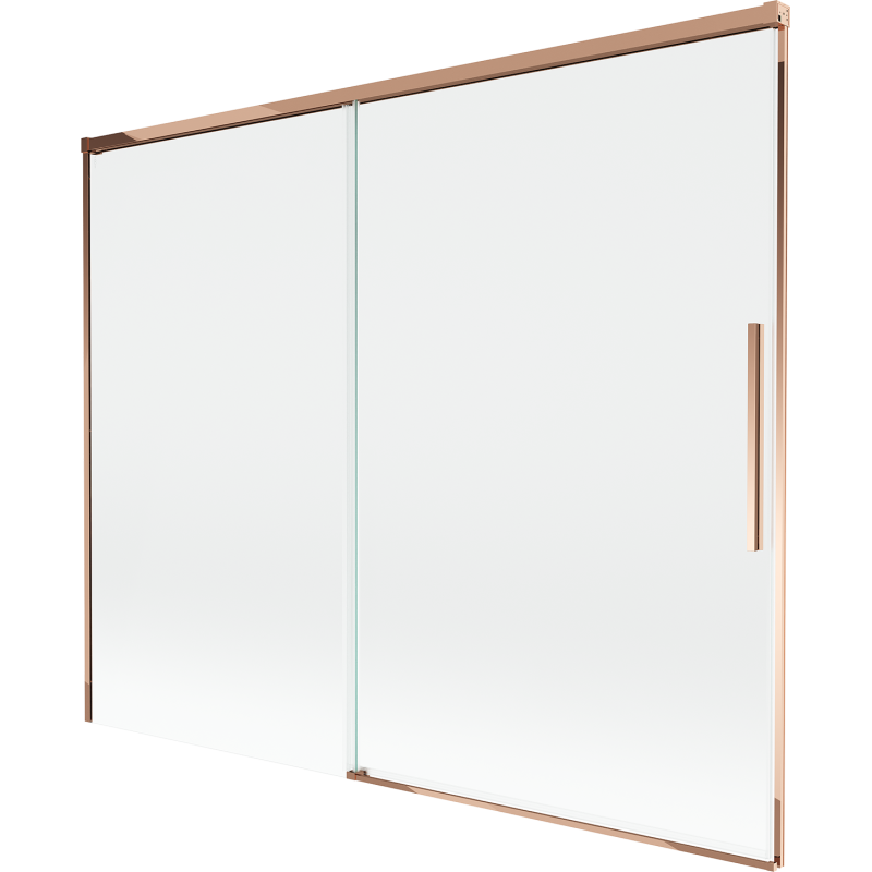 Mexen Rox 2-szárnyú, csúsztatható kádparaván 190 x 150 cm, átlátszó, rózsaarany - 8C9-190-001-60-00
