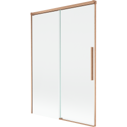 Mexen Rox 2-szárnyas, 120 x 150 cm-es, átlátszó, kefélt réz toló fürdőkád paraván - 8C9-120-001-65-00
