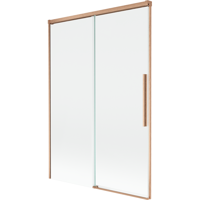 Mexen Rox 2-szárnyas toló zuhanyfal 120 x 150 cm, átlátszó, kefélt réz - 8C9-120-001-65-00