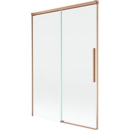 Mexen Rox 2-szárnyas, 120 x 150 cm-es, átlátszó, kefélt réz toló fürdőkád paraván - 8C9-120-001-65-00
