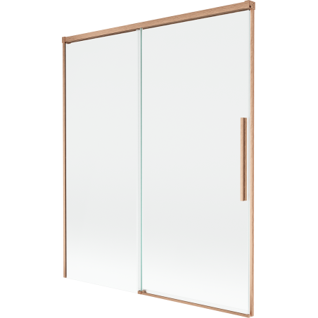 Mexen Rox kádparaván 2-szárnyú toló 140 x 150 cm, átlátszó, kefélt réz - 8C9-140-001-65-00