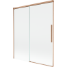 Mexen Rox 2-szárnyú, tolóajtós fürdőkádparaván 140 x 150 cm, átlátszó, kefélt réz - 8C9-140-001-65-00