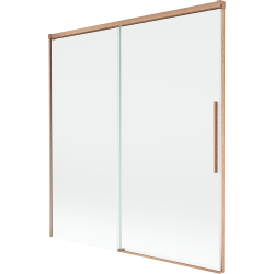 Mexen Rox 2-szárnyú, toló kádparaván 150 x 150 cm, átlátszó, szálcsiszolt réz - 8C9-150-001-65-00