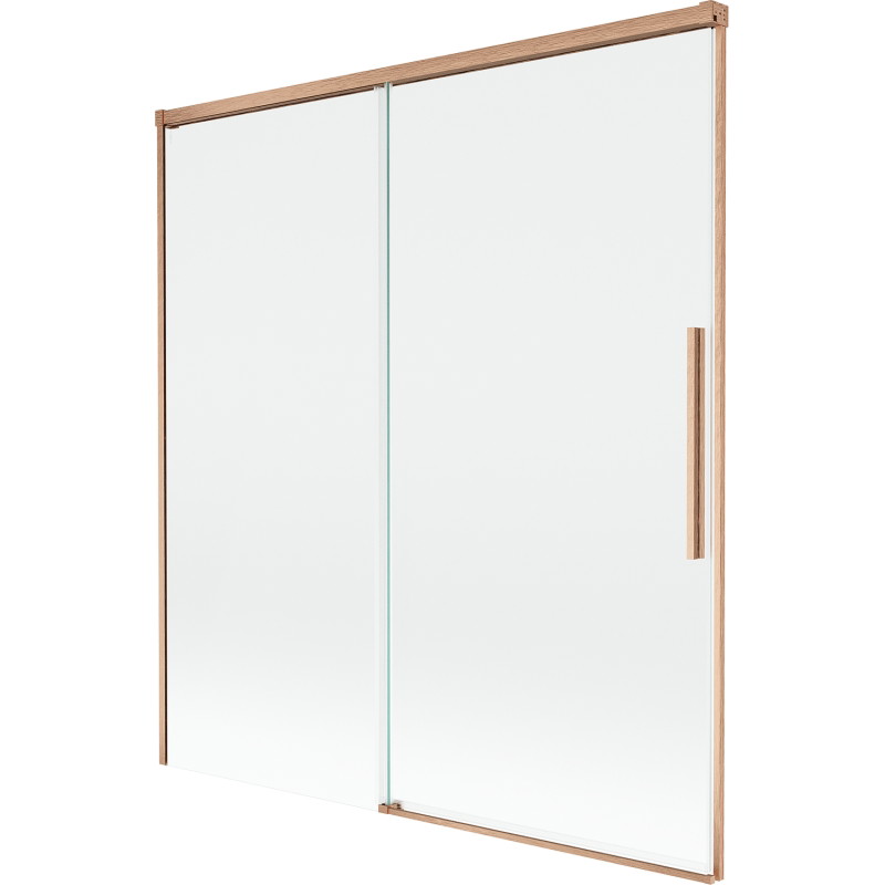 Mexen Rox paravan de cadă 2-panouri glisante 150 x 150 cm, transparent, cupru periat - 8C9-150-001-65-00