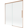 Mexen Rox fürdőszobai 2-szárnyas tolóajtós fal 150 x 150 cm, átlátszó, csiszolt réz - 8C9-150-001-65-00