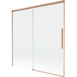 Mexen Rox 2-szárnyú, tolható, fürdőkádi paraván 160 x 150 cm, átlátszó, kefe hatású réz - 8C9-160-001-65-00