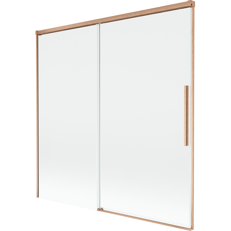Mexen Rox 2-szárnyas, tolózáras zuhanyfal 160 x 150 cm, átlátszó, csiszolt réz - 8C9-160-001-65-00