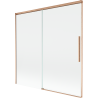 Mexen Rox 2-szárnyú, tolható, fürdőkádi paraván 160 x 150 cm, átlátszó, kefe hatású réz - 8C9-160-001-65-00