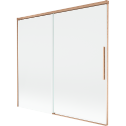 Mexen Rox kétszárnyú, eltolható fürdőszobai válaszfal 170 x 150 cm, átlátszó, kefe réz - 8C9-170-001-65-00