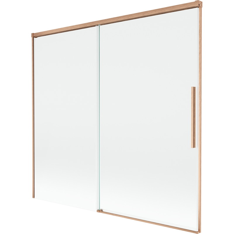 Mexen Rox kétszárnyú, tolófürdőkád paraván 170 x 150 cm, átlátszó, csiszolt réz - 8C9-170-001-65-00