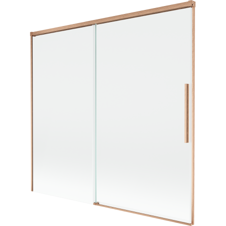 Mexen Rox kétszárnyú, tolófürdőkád paraván 170 x 150 cm, átlátszó, csiszolt réz - 8C9-170-001-65-00