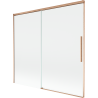 Mexen Rox kétszárnyú, eltolható fürdőszobai válaszfal 170 x 150 cm, átlátszó, kefe réz - 8C9-170-001-65-00