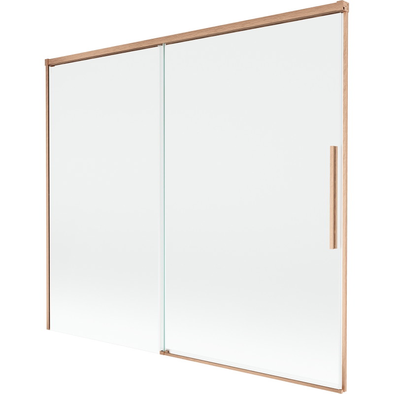 Mexen Rox kádparaván 2-szárnyú tolóajtós 180 x 150 cm, átlátszó, kefélt réz - 8C9-180-001-65-00
