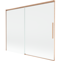 Mexen Rox 2-szárnyú toló fürdőkád paraván 190 x 150 cm, átlátszó, kefe hatású réz - 8C9-190-001-65-00