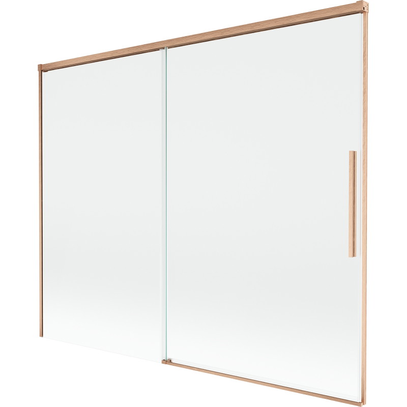 Mexen Rox 2-szárnyú toló fürdőkád paraván 190 x 150 cm, átlátszó, kefe hatású réz - 8C9-190-001-65-00