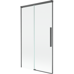 Mexen Rox 2 szárnyú, toló fürdőszobai paraván 100 x 150 cm, átlátszó, gun gray csiszolt - 8C9-100-001-66-00