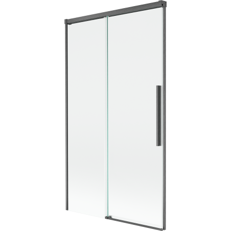 Mexen Rox 2 szárnyú, toló fürdőszobai paraván 100 x 150 cm, átlátszó, gun gray csiszolt - 8C9-100-001-66-00