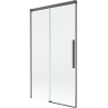Mexen Rox 2 szárnyú, toló fürdőszobai paraván 100 x 150 cm, átlátszó, gun gray csiszolt - 8C9-100-001-66-00
