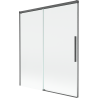 Mexen Rox 2-szárnyú kádparaván, elhúzható, 140 x 150 cm, átlátszó, gun gray kefe - 8C9-140-001-66-00