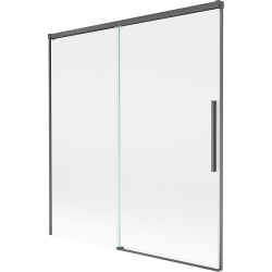 Mexen Rox paravan de cadă cu 2 aripi glisante 150 x 150 cm, transparent, gri pistol periat - 8C9-150-001-66-00
