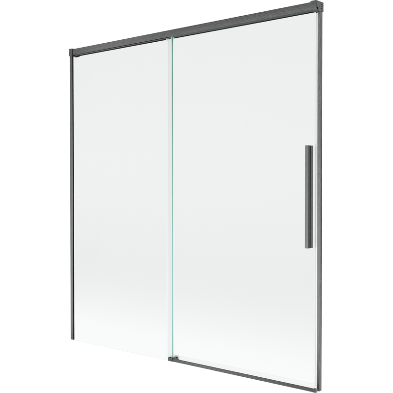 Mexen Rox 2-szárnyú, 150 x 150 cm-es, átlátszó, szálcsiszolt gun gray kádparaván - 8C9-150-001-66-00
