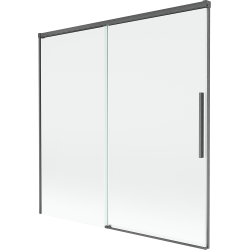 Mexen Rox 2-szárnyas toló zuhanyfal 160 x 150 cm, átlátszó, szálcsiszolt pisztolyszürke - 8C9-160-001-66-00