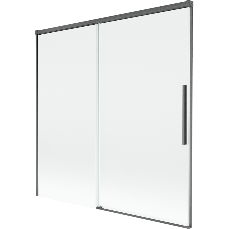 Mexen Rox 2-szárnyú kádparaván tolóajtós 160 x 150 cm, átlátszó, gun gray szálcsiszolt - 8C9-160-001-66-00