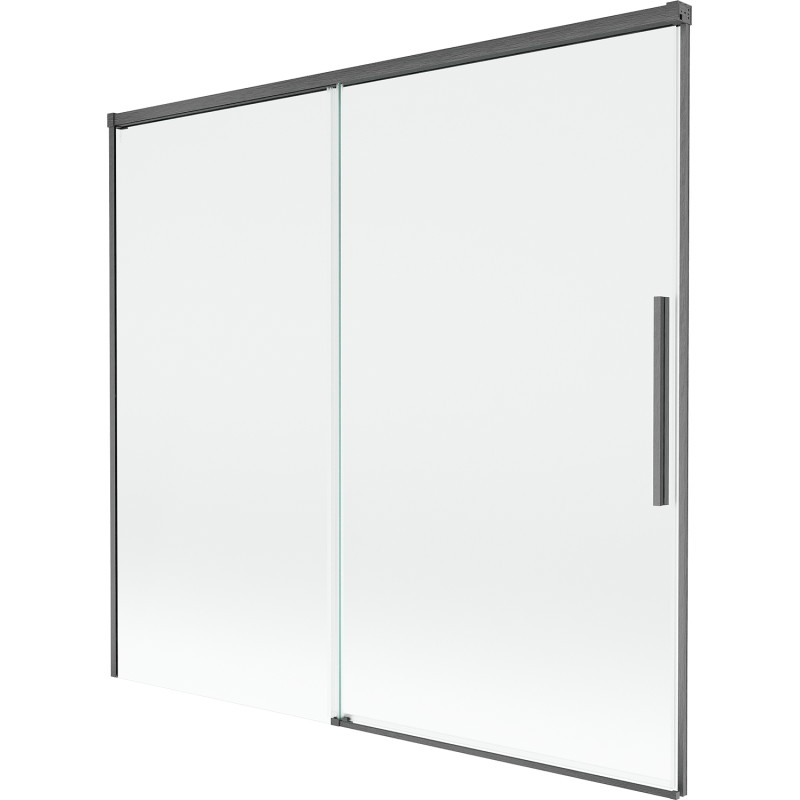 Mexen Rox kétrészes, toló kádparaván 170 x 150 cm, átlátszó, gungray kefe hatású - 8C9-170-001-66-00