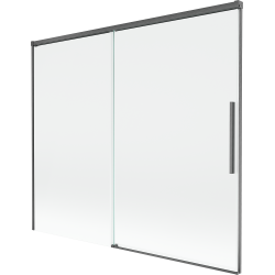 Mexen Rox paravan de cadă, cu 2 uși glisante, 180 x 150 cm, transparent, gri armă periat - 8C9-180-001-66-00