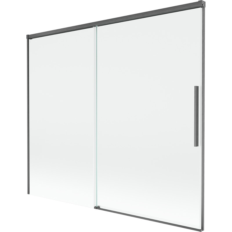 Mexen Rox paravan de cadă, cu 2 uși glisante, 180 x 150 cm, transparent, gri armă periat - 8C9-180-001-66-00