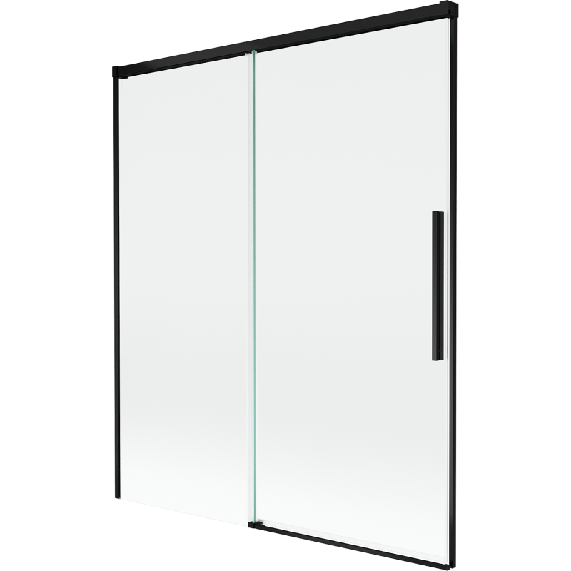 Mexen Rox 2-szárnyú toló zuhanyfal 140 x 150 cm, átlátszó, fekete - 8C9-140-001-70-00