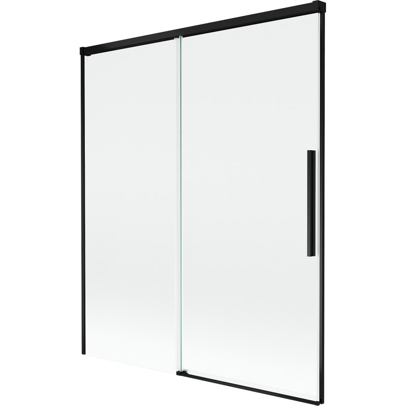 Mexen Rox paravan cadă cu 2 canaturi culisante 140 x 150 cm, transparent, negru - 8C9-140-001-70-00