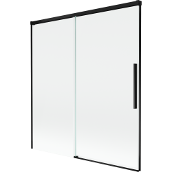 Mexen Rox kétszárnyú, eltolható fürdőkád paraván 150 x 150 cm, átlátszó, fekete - 8C9-150-001-70-00