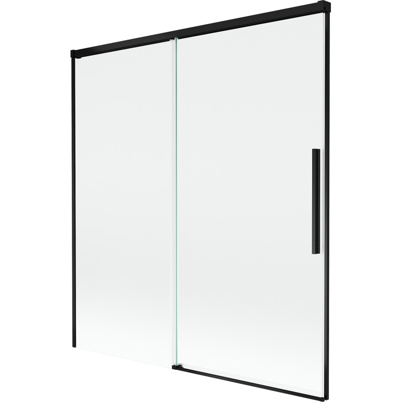 Mexen Rox kétszárnyú, eltolható fürdőkád paraván 150 x 150 cm, átlátszó, fekete - 8C9-150-001-70-00