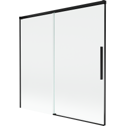 Mexen Rox kétszárnyú toló kádparaván 160 x 150 cm, átlátszó, fekete - 8C9-160-001-70-00