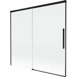 Mexen Rox paravan cadă, 2 canate glisante, 170 x 150 cm, transparent, negru - 8C9-170-001-70-00