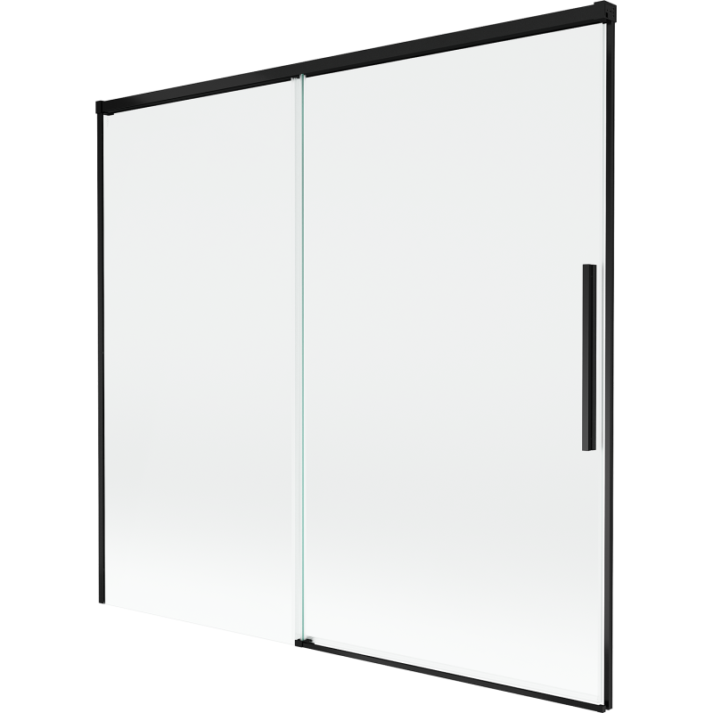 Mexen Rox kétszárnyú, 170 x 150 cm-es, átlátszó, fekete zuhanyfal - 8C9-170-001-70-00