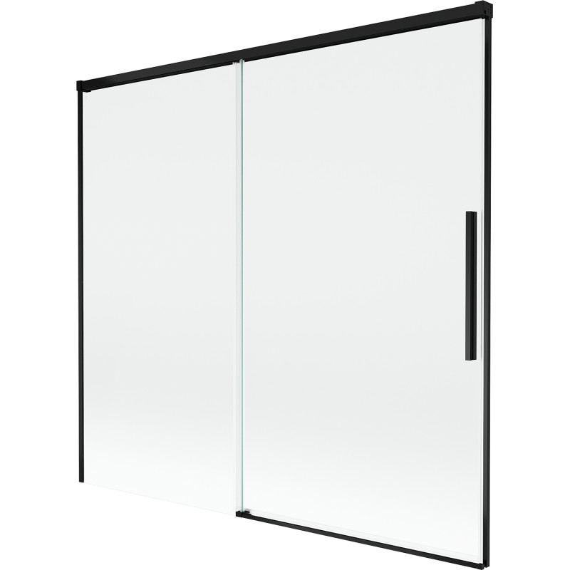 Mexen Rox kétszárnyú eltolható fürdőkádparaván 170 x 150 cm, átlátszó, fekete - 8C9-170-001-70-00