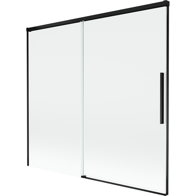 Mexen Rox paravan cadă, 2 canate glisante, 170 x 150 cm, transparent, negru - 8C9-170-001-70-00