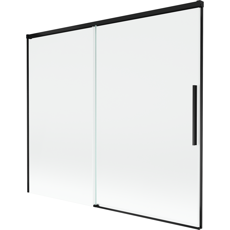 Mexen Rox kétszárnyú toló fürdőszobai paraván 180 x 150 cm, átlátszó, fekete - 8C9-180-001-70-00