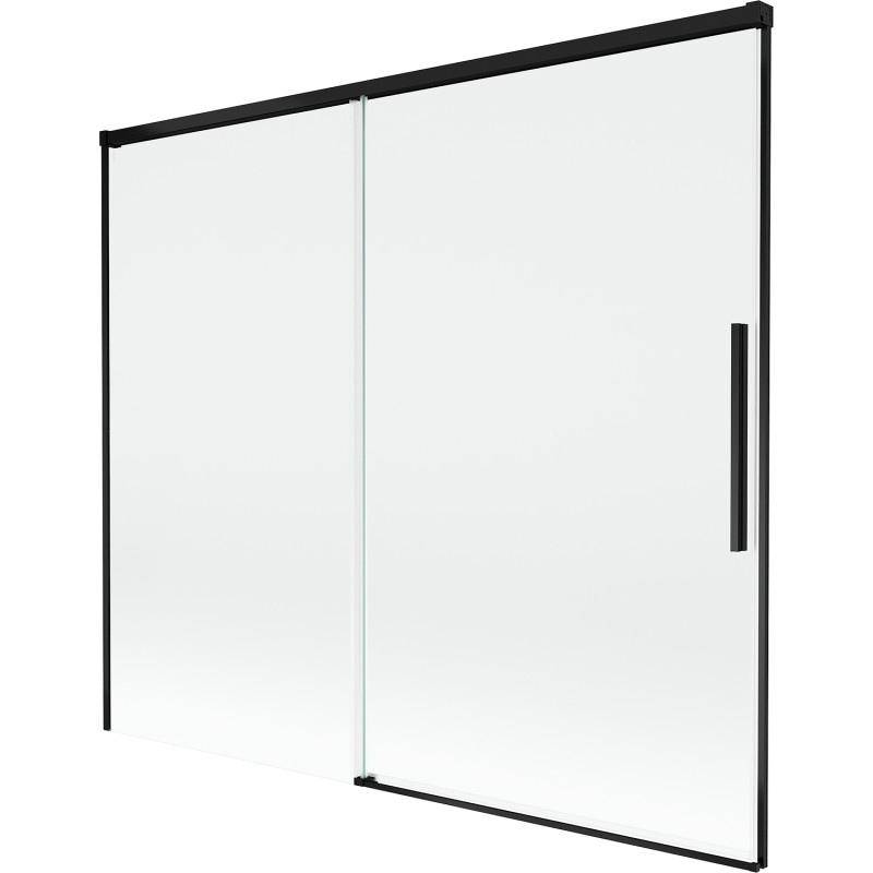 Mexen Rox paravan de cadă cu 2 aripi glisante 180 x 150 cm, transparent, negru - 8C9-180-001-70-00