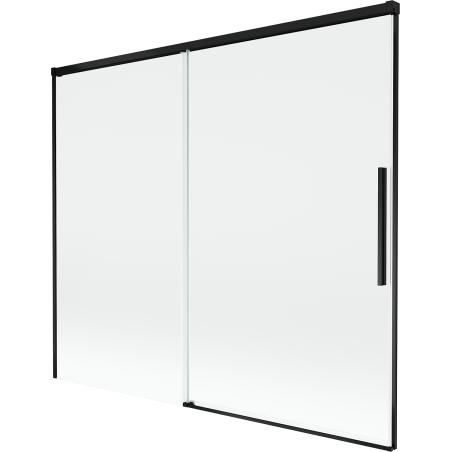 Mexen Rox 2-szárnyas, eltolható, 180 x 150 cm-es fürdőkádparaván, átlátszó, fekete - 8C9-180-001-70-00