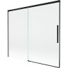 Mexen Rox kétszárnyú toló fürdőszobai paraván 180 x 150 cm, átlátszó, fekete - 8C9-180-001-70-00